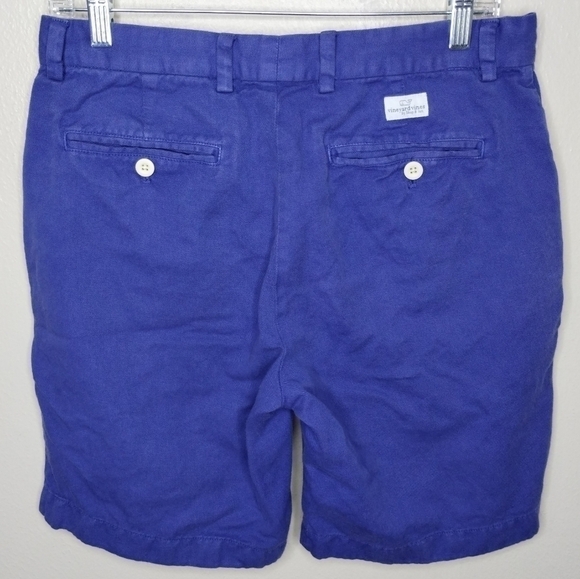 Vineyard vines men's 30x9 breaker shorts whale chino blue cotton/Linen blend - Picture 3 of 7